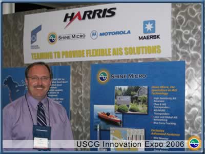 Mark Johnson and Shine Micro AIS transponders at USCG Innovation Expo