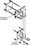 MT-222 Adjustable Wall Mount kit with 2 U-bolts and 24" stanchion