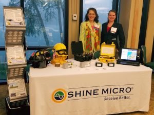 Carol Robinson at Stephanie Nevarez represent Shine Micro at the PNDC Aerospace and Defense Symposium, May 4, 2017