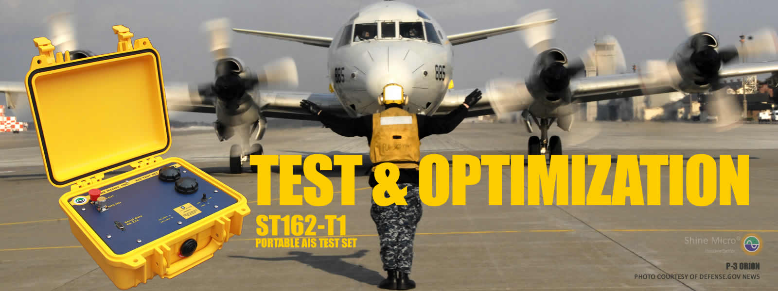 Test and Optimization ST162-T1 portable AIS Test Set for bench tecting and aircraft preflight inspection Shine Micro, Inc.