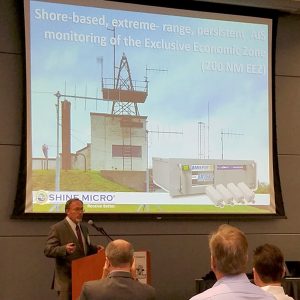 Extreme Range AIS Monitoring and OOT Shine Micro President Mark Johnson, presenting at the 2016 PNDC Maritime Defense Symposium
